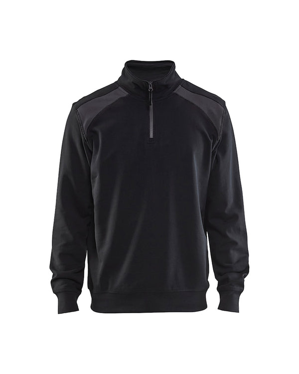 Blaklader 3353 Half-Zip 2-Tone Sweatshirt Black/Dark Grey