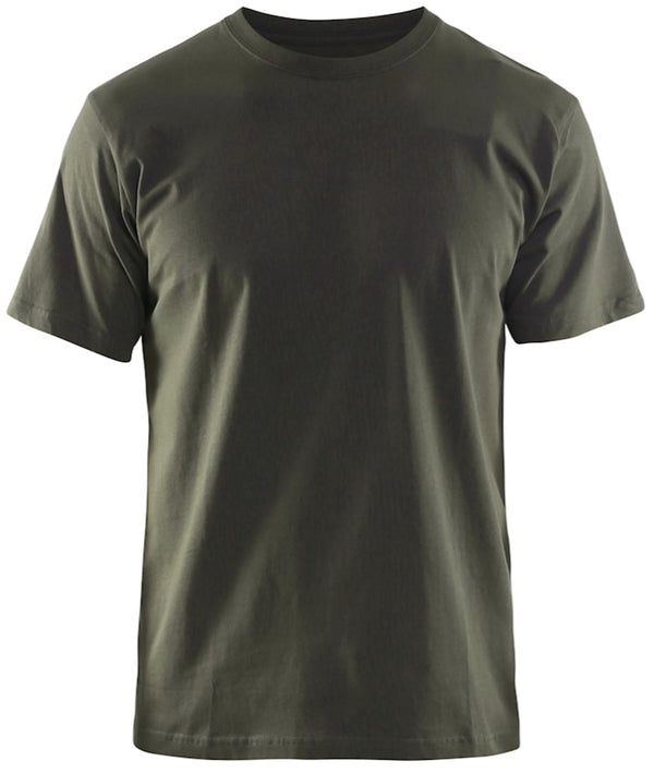 Blaklader 3525 Cotton T-Shirt. A cosy, useful T-shirt in 100% cotton. The T-shirt has a rib knit neck and reinforced seams at the neck and shoulders.