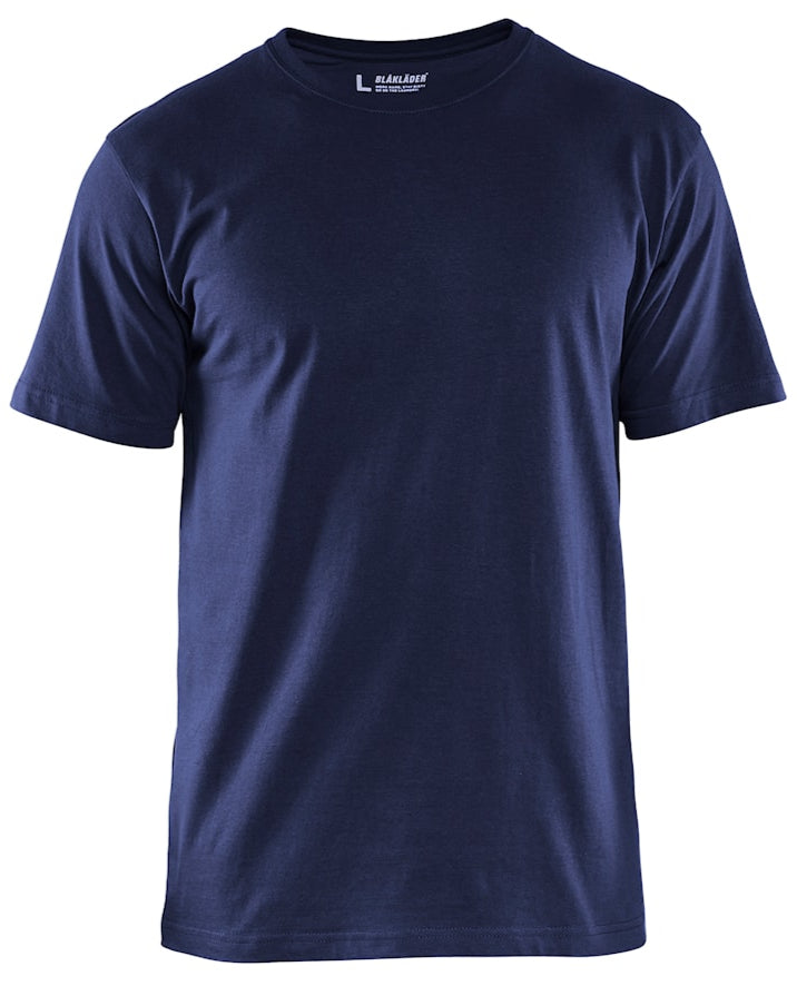 Blaklader T-Shirt 3525. A cosy, useful T-shirt in 100% cotton. The T-shirt has a rib knit neck and reinforced seams at the neck and shoulders