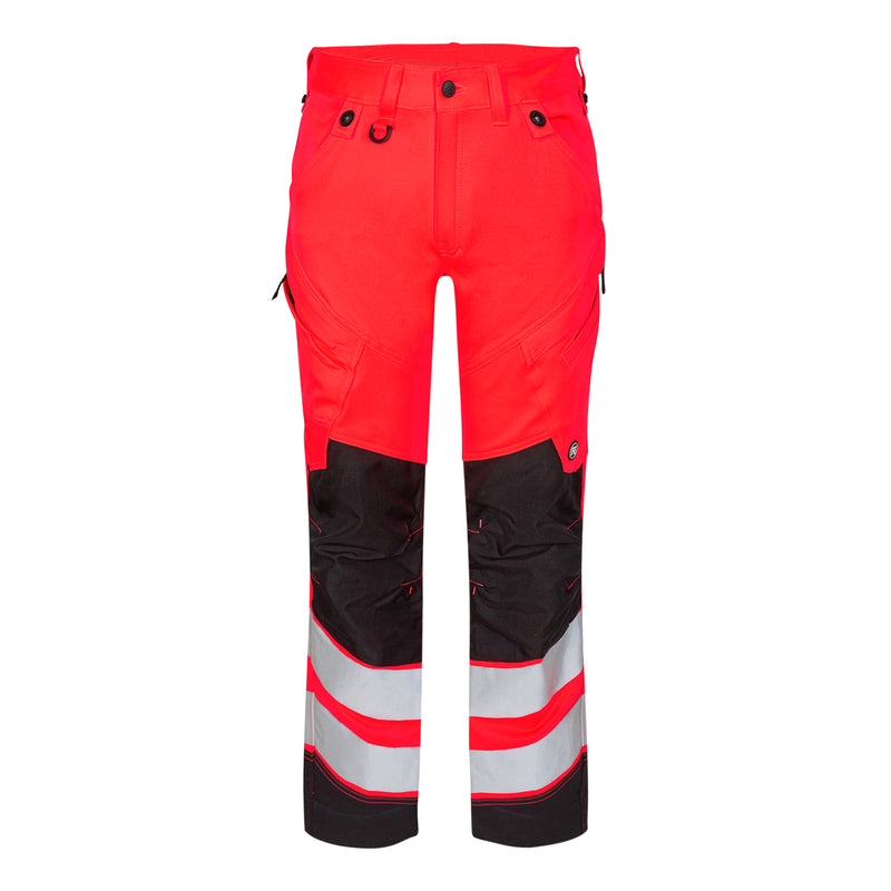 Engel 2544-314 Safety Trousers - Hivis Red/Black