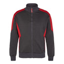 Black jacket with red accents on a white background.