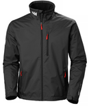 Helly Hansen Crew Midlayer Jacket 30253. Waterproof and Windproof. Front profile view of the jacket Black in colour. Available at Kustom Workwear Waterford.
