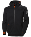Black Kensington hoodie with orange accents and a logo on a white background