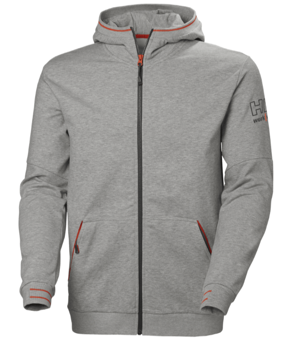 Grey Melange full zip hoodie.