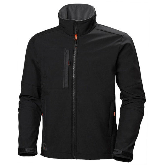 Black jacket with gray collar on a white background.