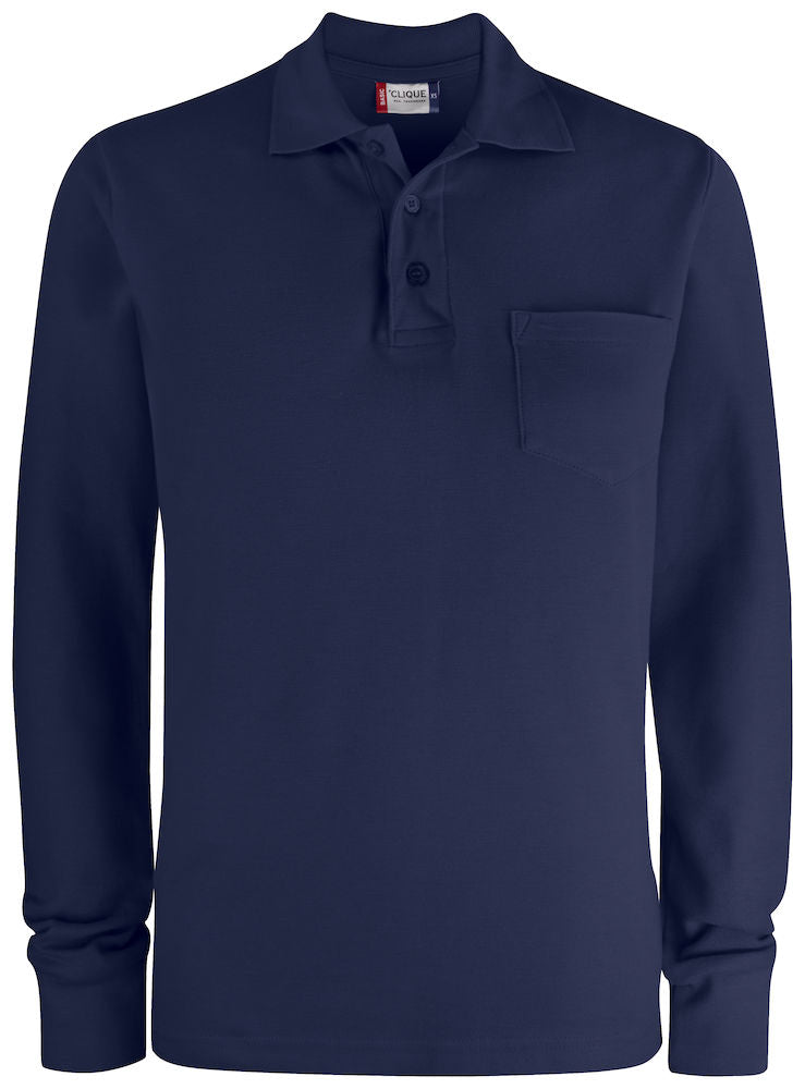 Clique 028235 Basic Long Sleeve Polo with Pocket