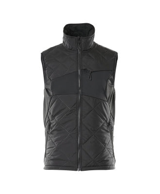 Black Mascot Gilet Vest. Front profile view.