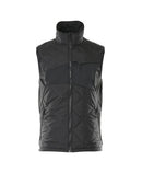 Black Mascot Gilet Vest. Front profile view.