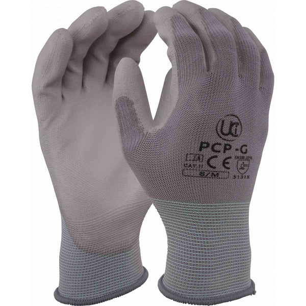 PU COATED POLYESTER GREY Light Weight Manual Handling Glove