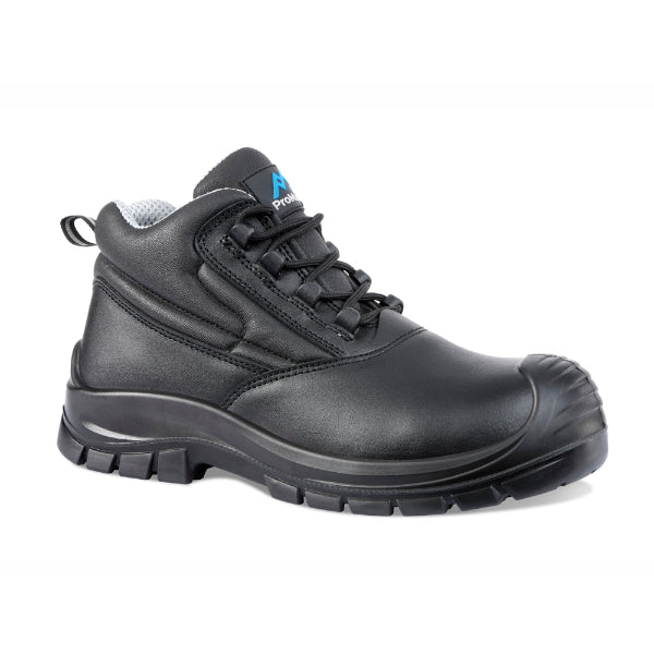 Black Rockfall safety shoe with a brand logo on a white background.
