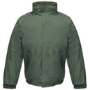 A green Regatta bomber jacket with fleece lining, zip pockets, and adjustable cuffs.