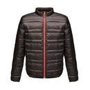 Regatta TRA496 Firedown Jacket in black with a red zip, front view against white background – available at Kustom Workwear