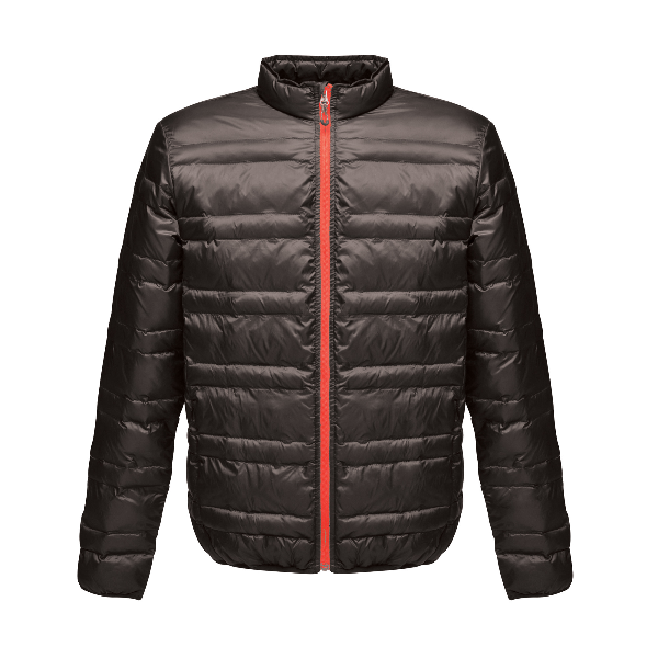 Regatta TRA496 Firedown Jacket in black with a red zip, front view against white background – available at Kustom Workwear