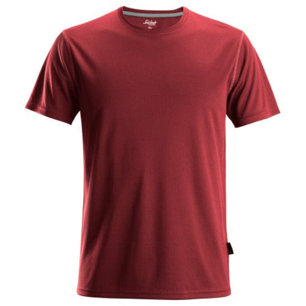 Snickers 2558 AllroundWork T-Shirt. Red Snickers workwear t-shirt on a white background.