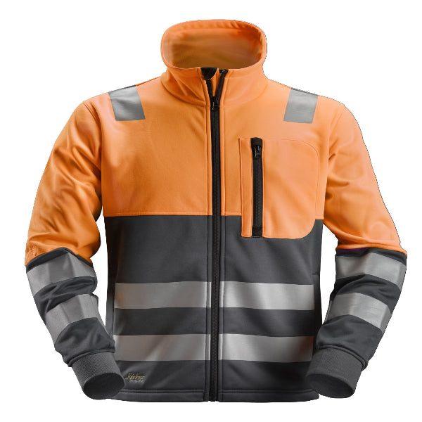 Snickers 8035 AW HV FZ Jacket CL2. Full-zip work jacket with Class 2 EN 20471 certification.