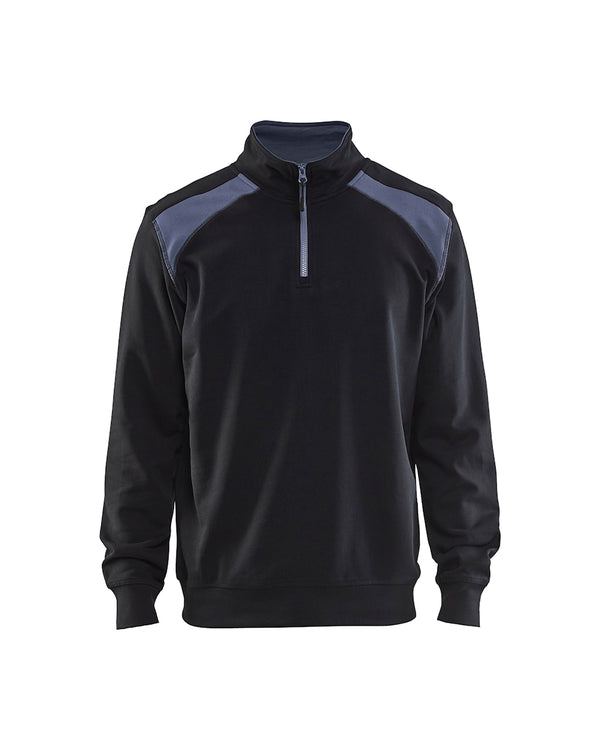 Blaklader 3353 Half-Zip 2-Tone Sweatshirt Black/Grey
