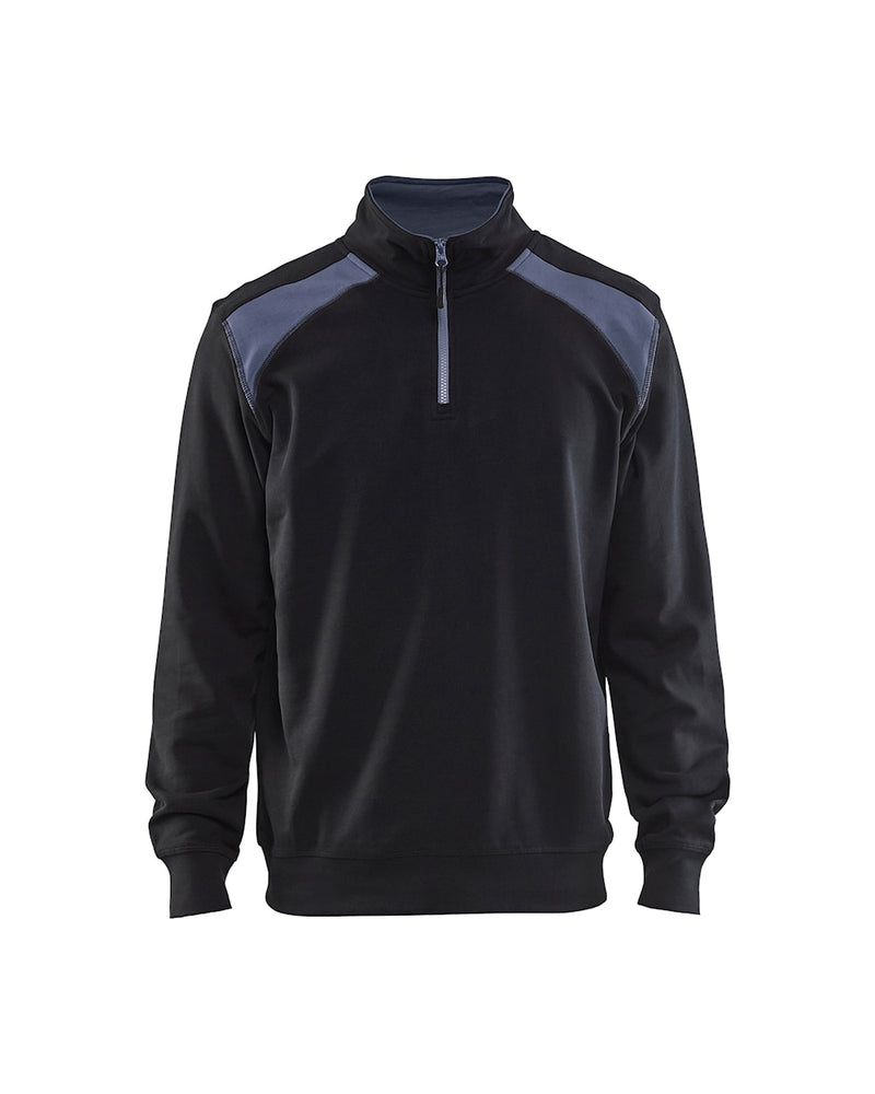 Blaklader 3353 Half-Zip 2-Tone Sweatshirt Black/Grey