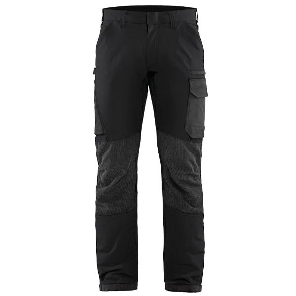 Front view of the Blaklader 4-Way Stretch Service Trousers 1422 in black, showing the clean service trouser fit.