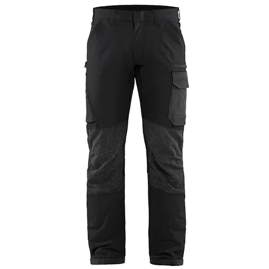 Front view of the Blaklader 4-Way Stretch Service Trousers 1422 in black, showing the clean service trouser fit.
