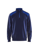 Blaklader 3353 Half-Zip 2-Tone Sweatshirt - Navy/Blue