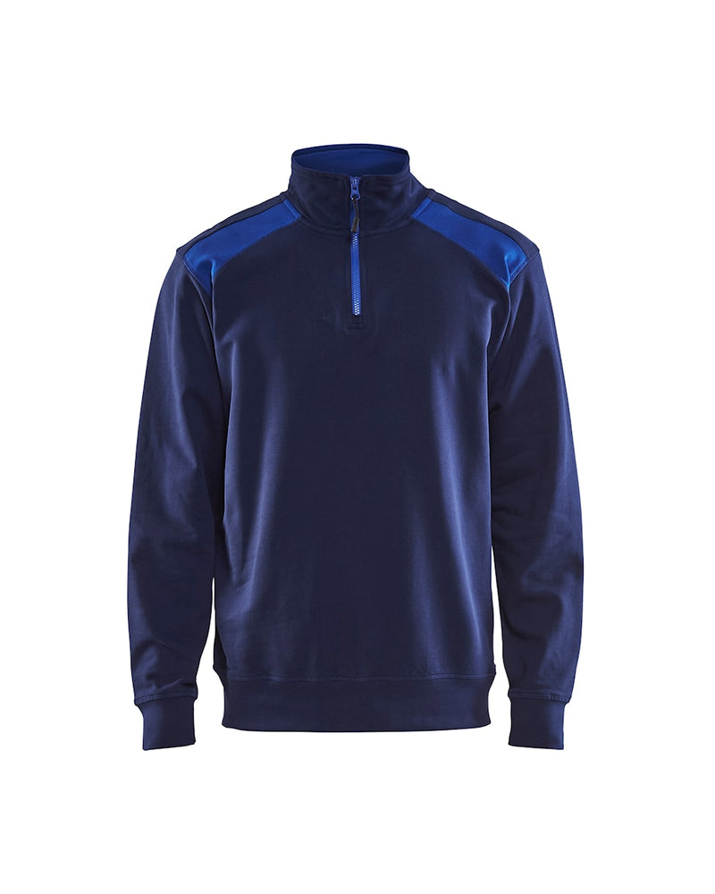 Blaklader 3353 Half-Zip 2-Tone Sweatshirt Navy Blue/Cornflower Blue