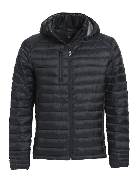 Front view of the Clique Hudson Jacket 020976 in black showing the full-zip front and lightweight workwear fit.