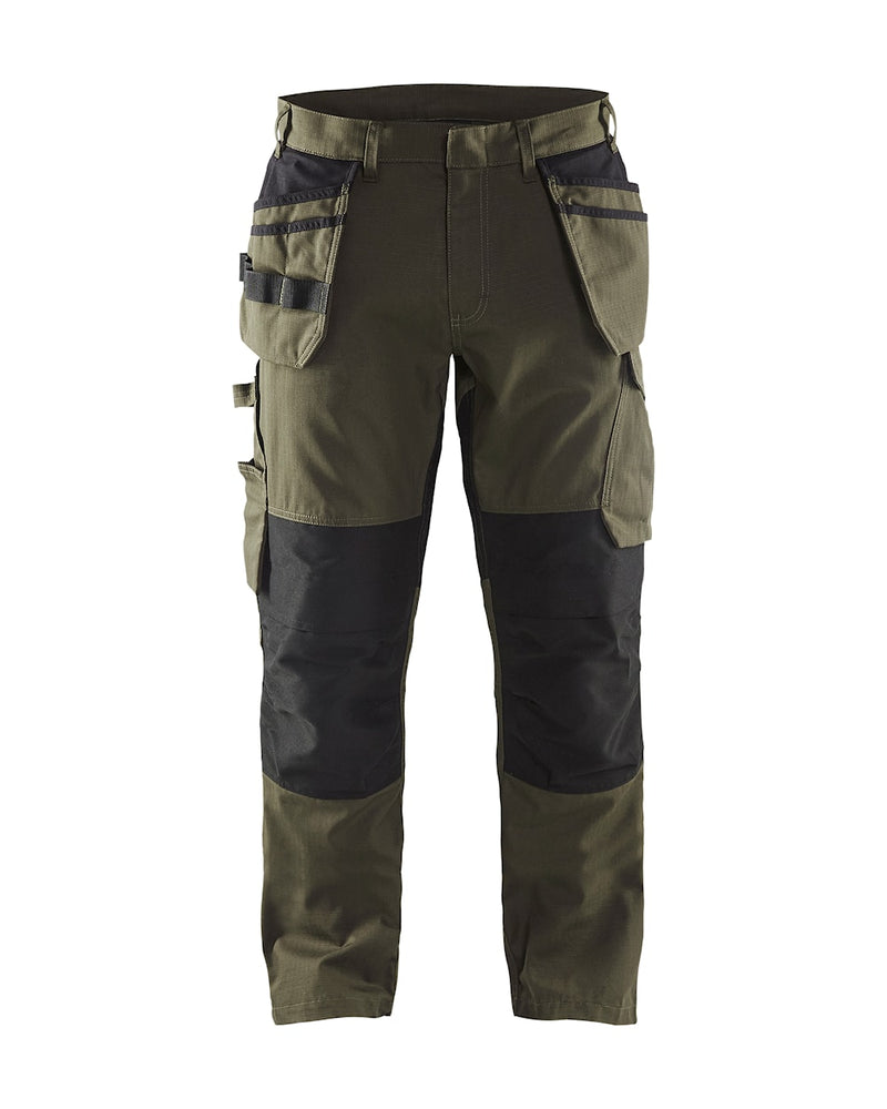 Blaklader 1496 Service Trouser with Stretch and Nail Pockets Dark Olive Green/Black