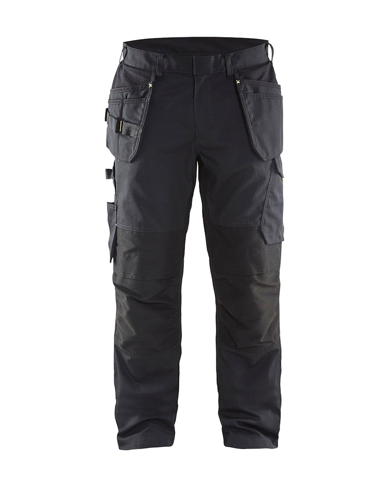 Blaklader 1496 Service Trouser with Stretch and Nail Pockets Black/Vis Yellow