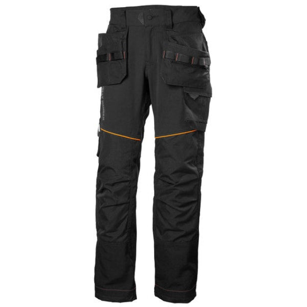 Helly Hansen Work Trousers 77441 in black, detail view showing the hammer loop and hanging pocket