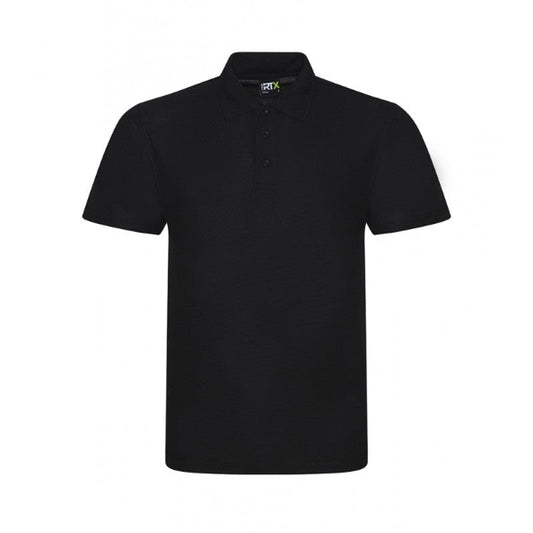 Pro RTX Polo Shirt RX101 in black, front view.