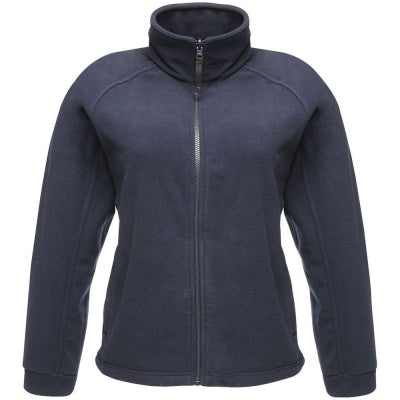 Front view of the Regatta Womens Thor III Fleece Jacket TRF541 in dark navy showing the full-zip fastening, shaped fit and zipped lower pockets.