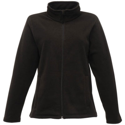 Front view of the Regatta Womens Micro Fleece Jacket TRF565 in black showing the clean professional finish and lightweight microfleece construction.