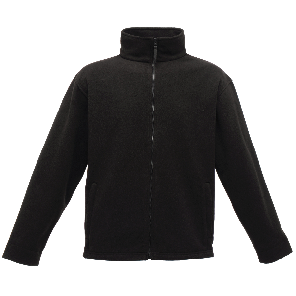 Front view of the Regatta Thor 350 Fleece Jacket TRF582 in black showing the full-zip design and heavyweight 350 series anti-pill Symmetry fleece construction.