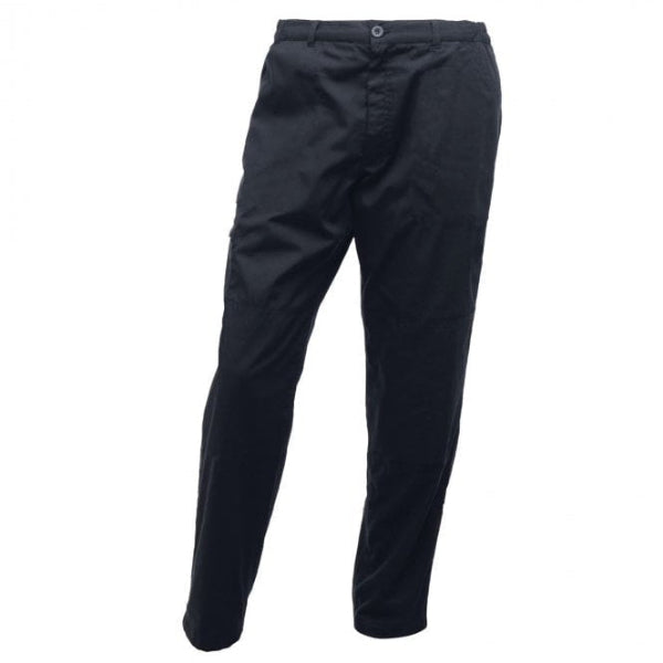 Front view of the Regatta Cargo Trouser TRJ500L in navy showing cargo pockets, belt loops and zip fly opening.