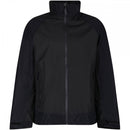 Black Regatta TRW484 Ashford II jacket with a zipper and taped seams, designed for workwear.